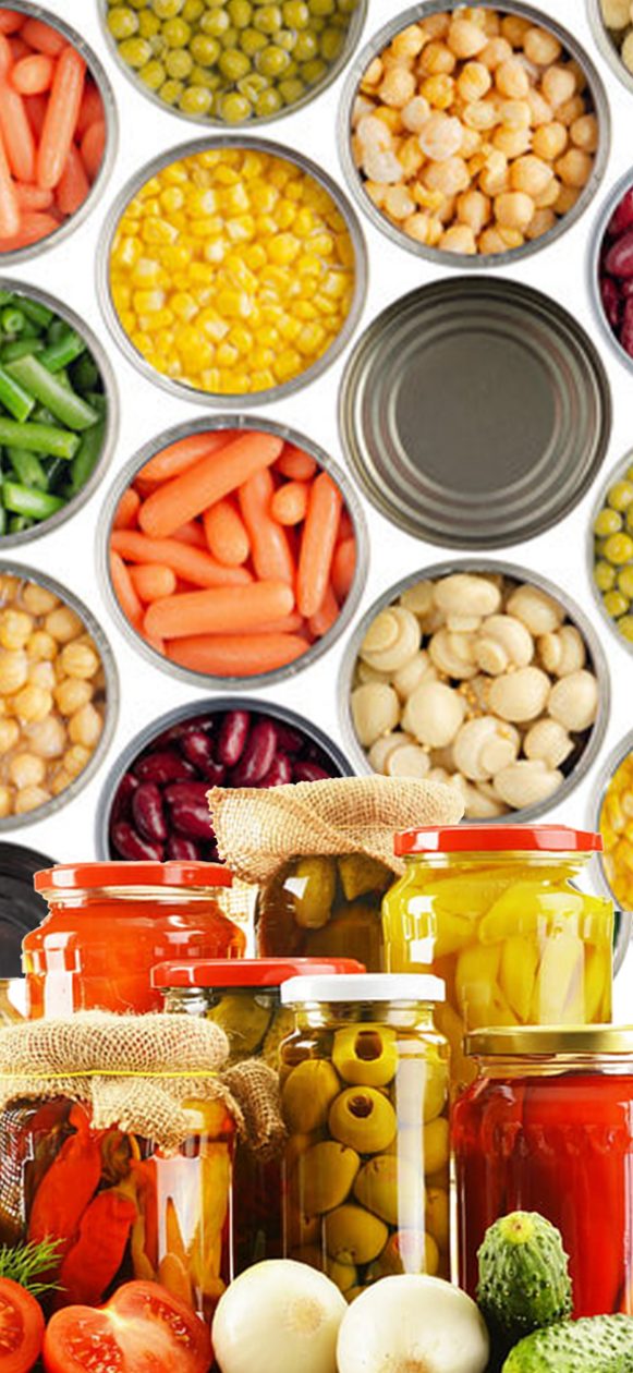 Jars and packaged food